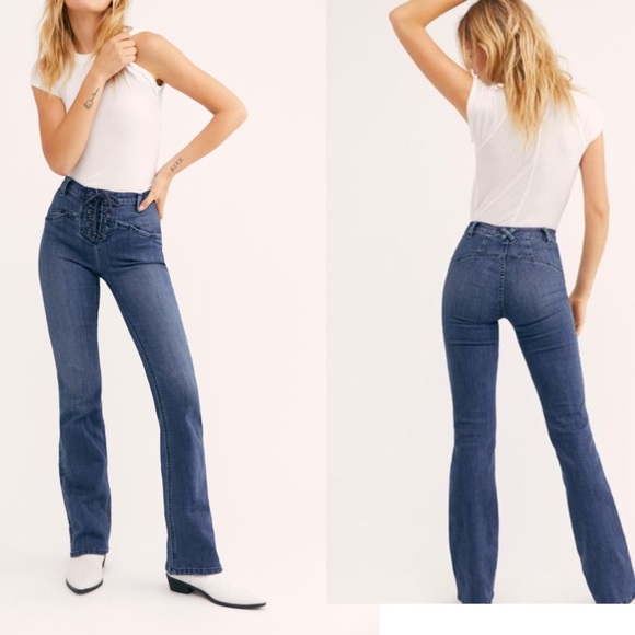 Free People Eva Lace Up Bootcut Jean - Picture 2 of 9